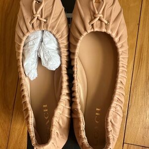 Coach Women's Beige Gathered Flats